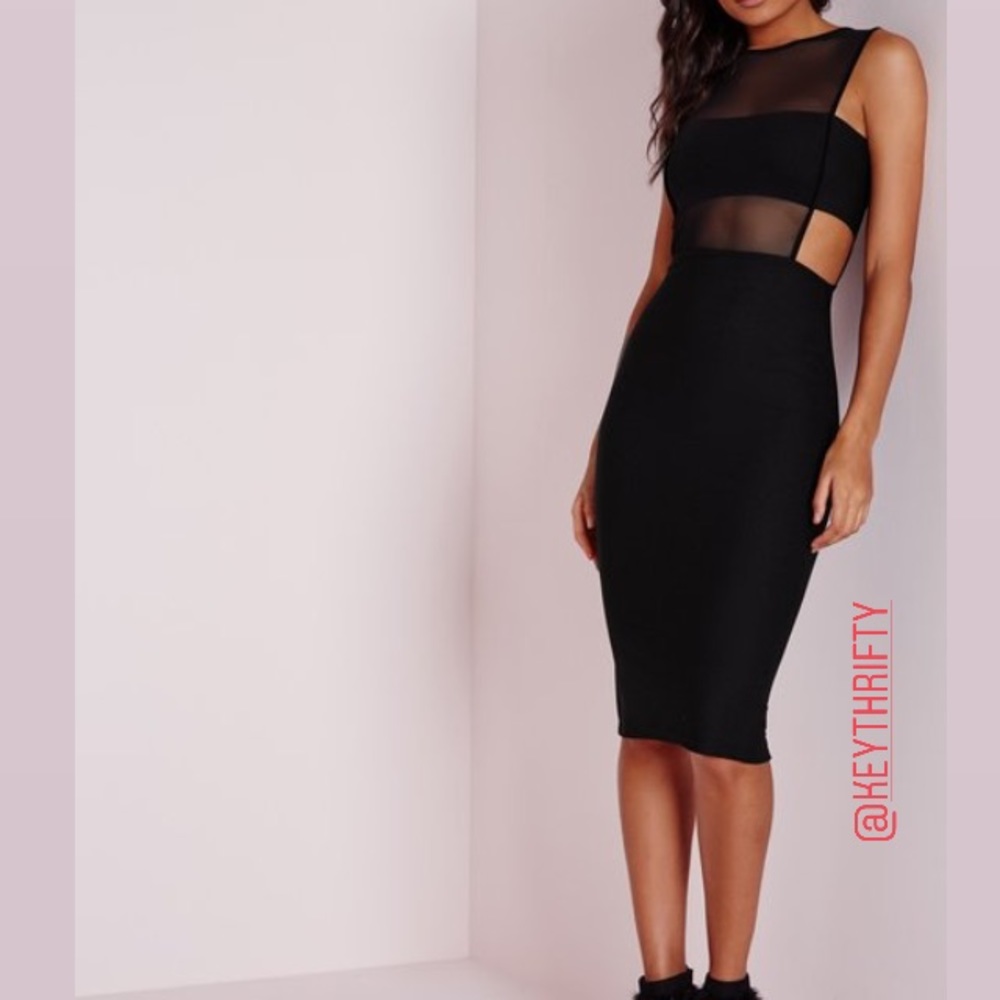 MissGuided Mesh Midi Dress size 2